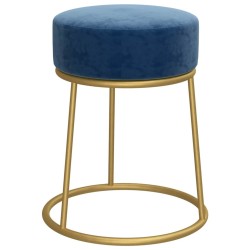 Tabouret rond Bleu Velours 