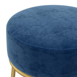 Tabouret rond Bleu Velours 