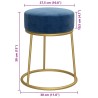 Tabouret rond Bleu Velours 