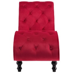 Chaise longue Velours Rouge 