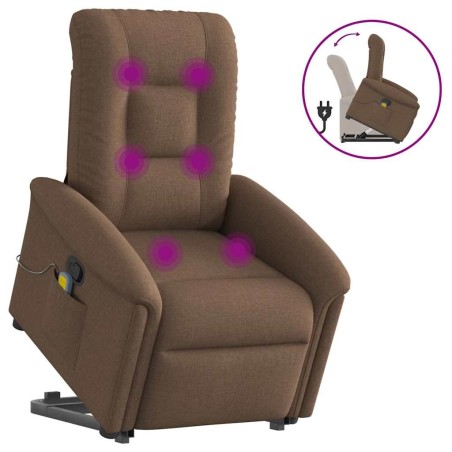 Fauteuil de massage inclinable Marron Tissu 
