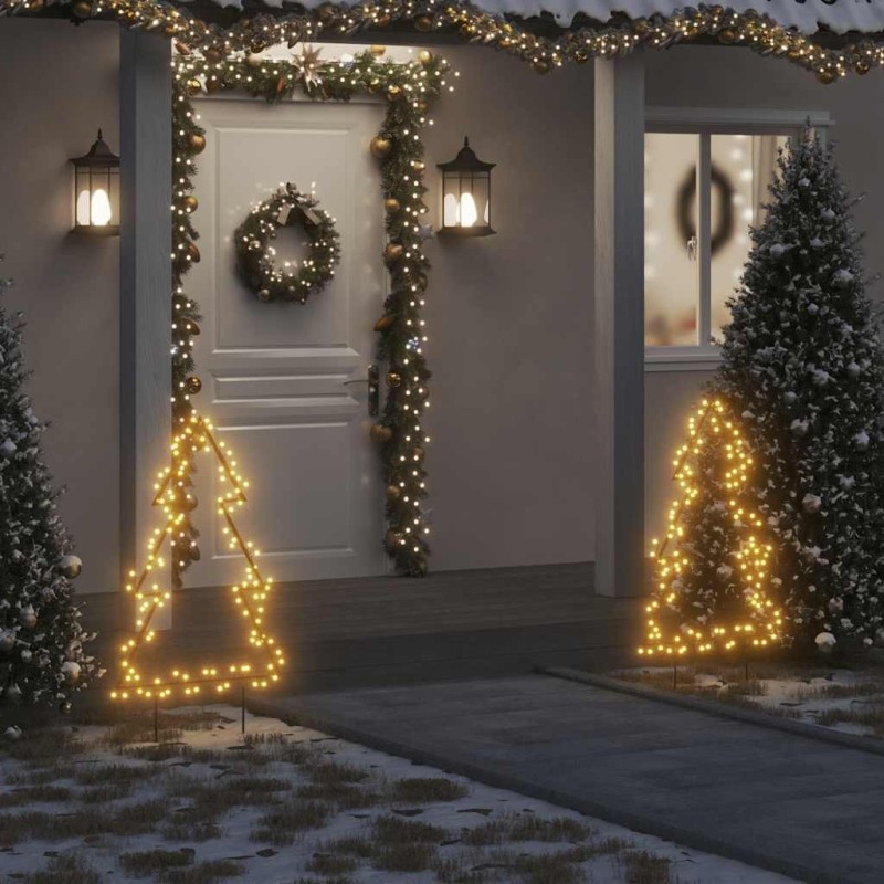 Décoration lumineuse arbre de Noël avec piquets 115 LED 90 cm 