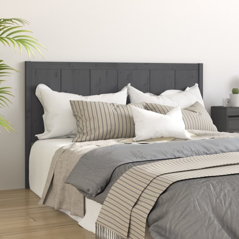Tête de lit Gris 125,5x4x100 cm Bois massif de pin 