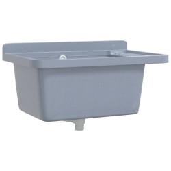 Lavabo pour montage murale gris 60x40x28 cm résine 
