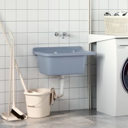 Lavabo pour montage murale gris 60x40x28 cm résine 