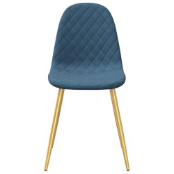Chaises à manger lot de 6 bleu velours 