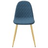 Chaises à manger lot de 6 bleu velours 