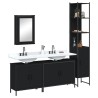 Ensemble de meubles salle de bain 4 pcs noir bois d'ingénierie 