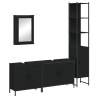 Ensemble de meubles salle de bain 4 pcs noir bois d'ingénierie 