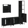 Ensemble de meubles salle de bain 4 pcs noir bois d'ingénierie 