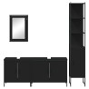 Ensemble de meubles salle de bain 4 pcs noir bois d'ingénierie 