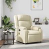 Fauteuil inclinable de massage Crème Similicuir 