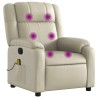 Fauteuil inclinable de massage Crème Similicuir 