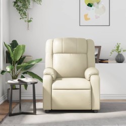 Fauteuil inclinable de massage Crème Similicuir 