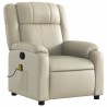 Fauteuil inclinable de massage Crème Similicuir 