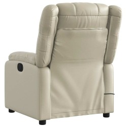 Fauteuil inclinable de massage Crème Similicuir 