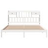 Lit bibliothèque sans matelas blanc 200x200 cm bois pin massif 