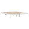 Lit bibliothèque sans matelas blanc 200x200 cm bois pin massif 