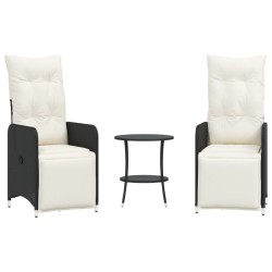 Chaises inclinables de jardin lot de 2 et table résine tressée 