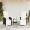 Chaises inclinables de jardin lot de 2 et table résine tressée 