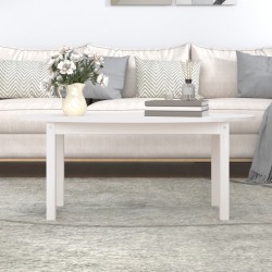 Table basse Blanc 110x55x45 cm Bois massif de pin 