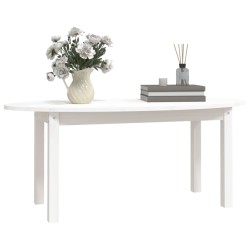 Table basse Blanc 110x55x45 cm Bois massif de pin 