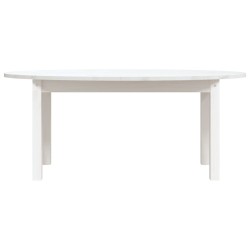 Table basse Blanc 110x55x45 cm Bois massif de pin 