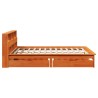 Lit bibliothèque sans matelas cire marron 150x200 cm pin massif 