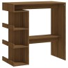 Table de bar étagère de rangement chêne marron bois ingénierie 