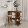 Table de bar étagère de rangement chêne marron bois ingénierie 