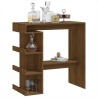Table de bar étagère de rangement chêne marron bois ingénierie 