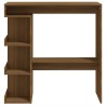 Table de bar étagère de rangement chêne marron bois ingénierie 