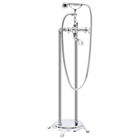 Robinet de baignoire sur pied Acier inoxydable 99,5 cm Argenté 