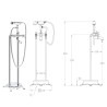 Robinet de baignoire sur pied Acier inoxydable 99,5 cm Argenté 