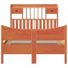 Cadre de lit sans matelas cire marron 135x190cm bois pin massif 