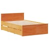 Cadre de lit sans matelas avec tête de lit brun cire 120x190 cm 