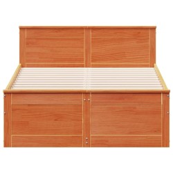 Cadre de lit sans matelas avec tête de lit brun cire 120x190 cm 