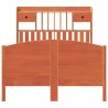 Lit bibliothèque sans matelas cire marron 135x190 cm pin massif 