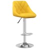 Tabouret de bar Jaune moutarde Velours 