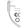 Robinet de lavabo de salle de bain Finition chromée 130x180 mm 