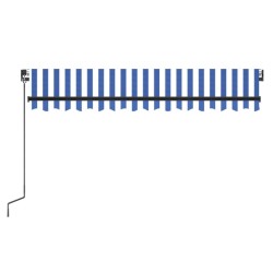 Auvent manuel rétractable 300x250 cm Bleu et blanc 