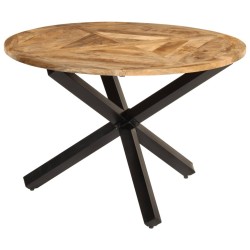 Table à manger Ø110x75 cm bois massif de manguier brut 