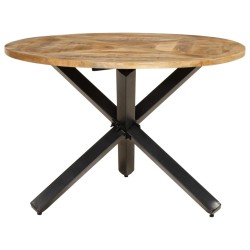 Table à manger Ø110x75 cm bois massif de manguier brut 
