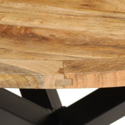 Table à manger Ø110x75 cm bois massif de manguier brut 