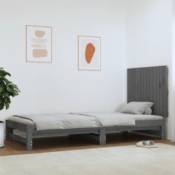 Tête de lit murale Gris 82,5x3x60 cm Bois massif de pin 