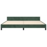 Cadre de lit sans matelas vert foncé 200x200 cm velours 