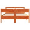 Cadre de lit sans matelas cire marron 140x190cm bois pin massif 