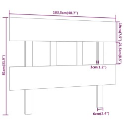 Tête de lit Gris 103,5x3x81 cm Bois massif de pin 