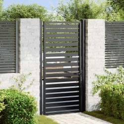 Portail de jardin verrouillable noir 100x180 cm aluminium 