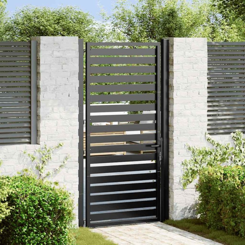 Portail de jardin verrouillable noir 100x180 cm aluminium 